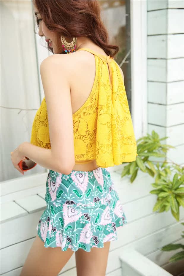 Áo tắm nữ hai hoặc ba bộ sinh viên bảo thủ chia đôi suối nước nóng gợi cảm cô gái nhỏ tươi che bụng Hàn Quốc nhỏ nhắn đồ tắm 2 mảnh