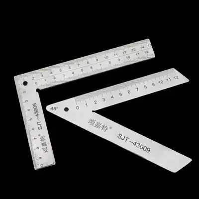 Thickened stainless steel door and window angle ruler straight angle ruler thickened ruler 45 degrees 90 degrees aluminum alloy plastic Steel diagonal ruler