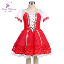 Cherry Small Radish Ballet Dancer Dress Children Race Suit Red Short Skirt Professional Fluffy Skirt Adult Ballet