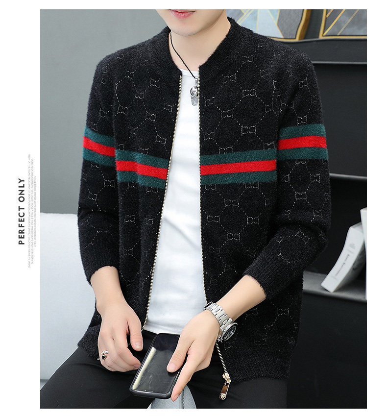 In 2022, trendy brand zipper knitted cardigans for men with stand-up collars, casual autumn slim-fit sweaters, jackets and coats are popular among the youth pic 25