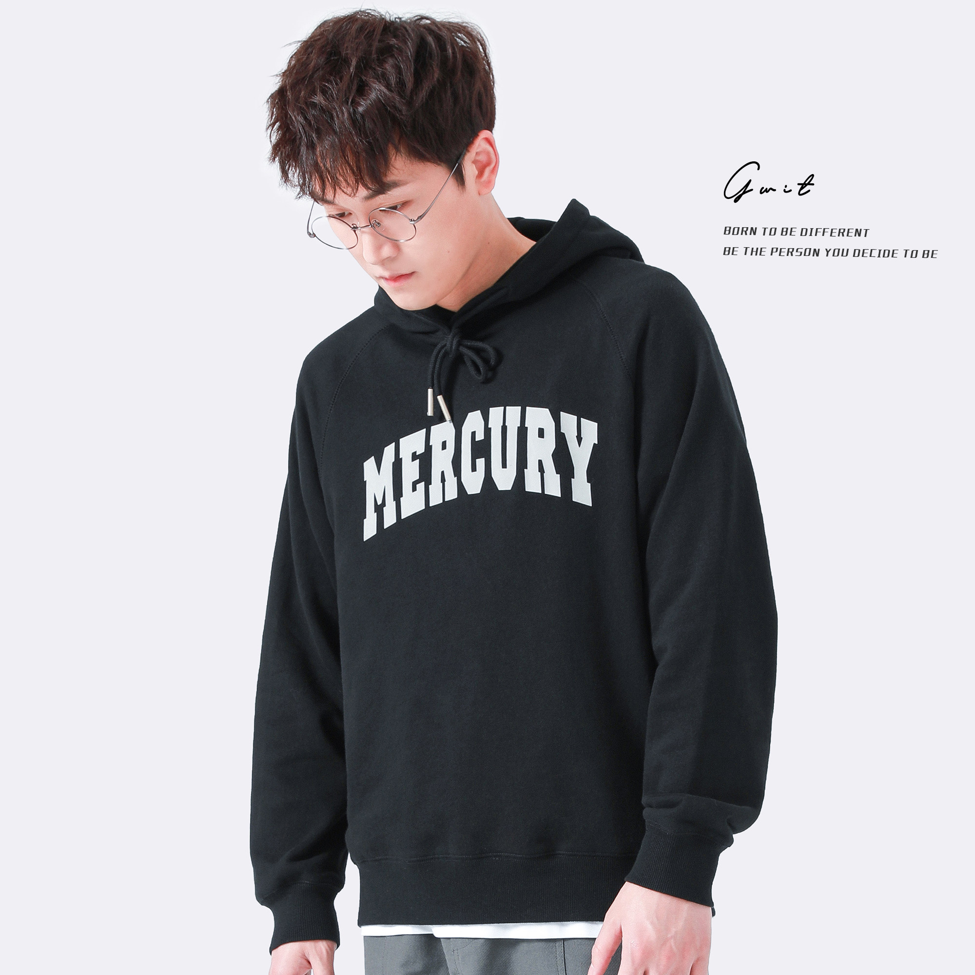 GWIT Mercury thick version Spring and Autumn new coat trend sleeve jacket casual hat sweatshirt man