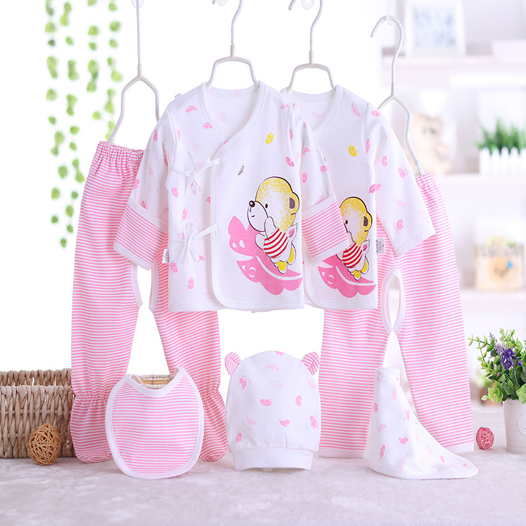 Bé sơ sinh quần áo cotton sơ sinh quần áo 0-3 tháng bé đặt nguồn cung cấp mùa xuân và mùa hè trăng tròn hộp quà tặng