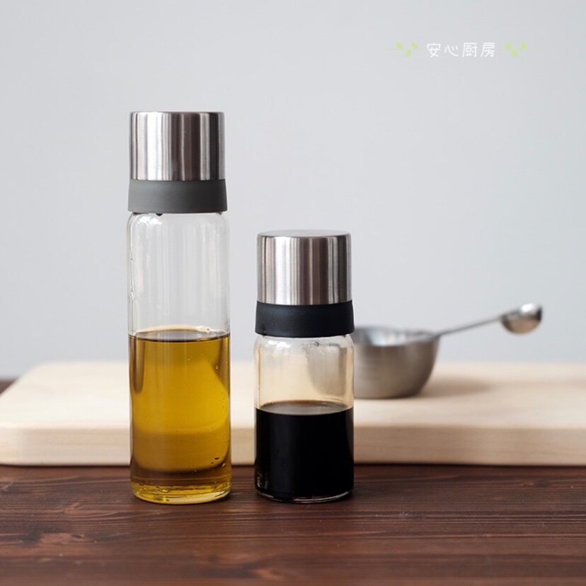 Japan imported German-made iwaki stainless steel seal cover heat-resistant explosion-proof glass oil bottle oil bottle 250ml