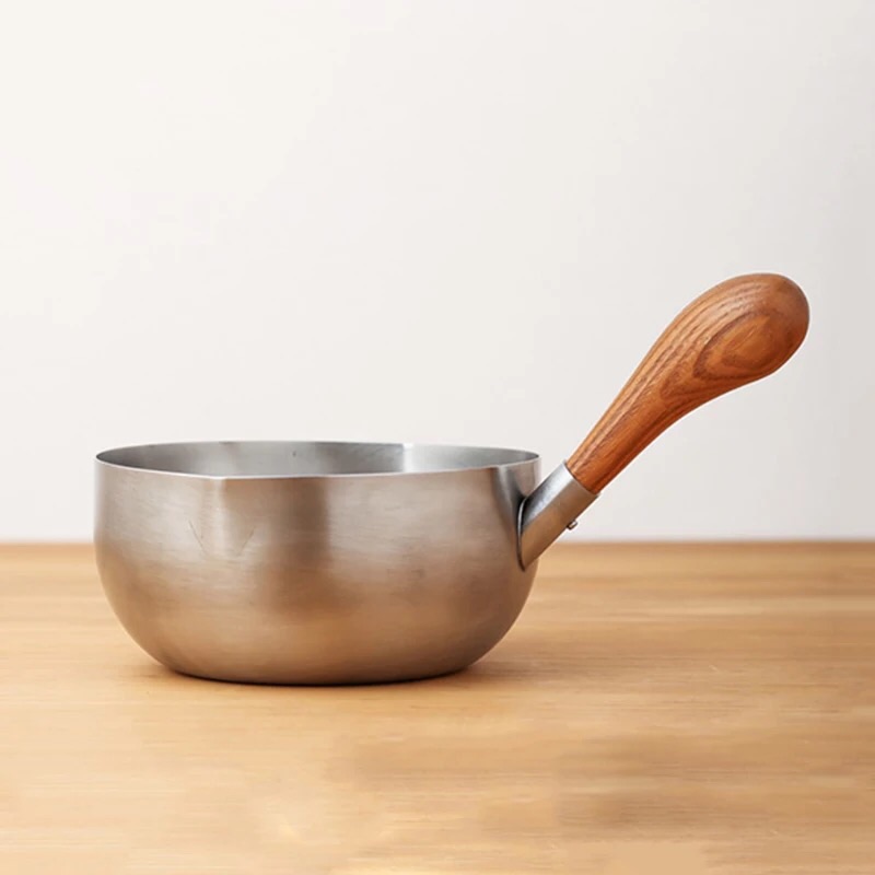 Made in Japan Imported Aizawa Kobo Aizawa with diversion mouth Cherry wood handle 304 stainless steel milk pot handmade