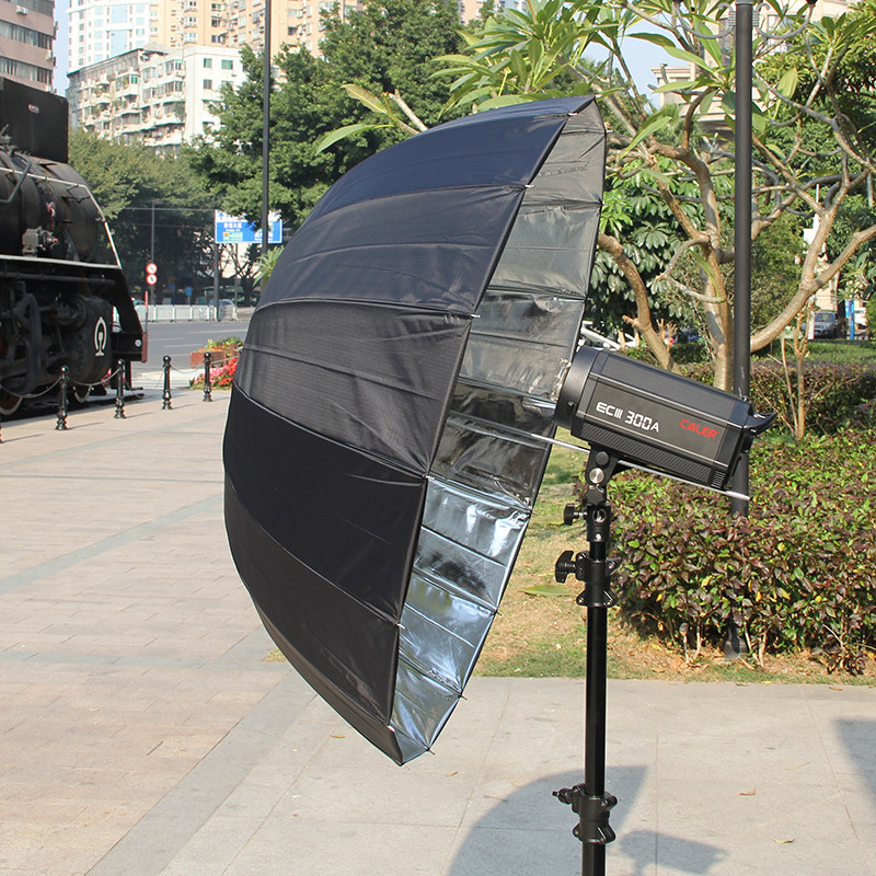 奥宝165CM深口反光伞 黑银反射柔光太阳摄影抛物线伞16根纤维伞骨-阿里巴巴