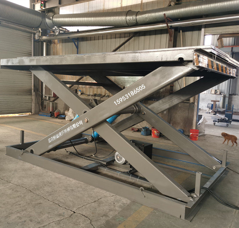 Large fixed scissor fork lifting platform 5 ton upper car lifting lifter basement electric hydraulic upper pallet 