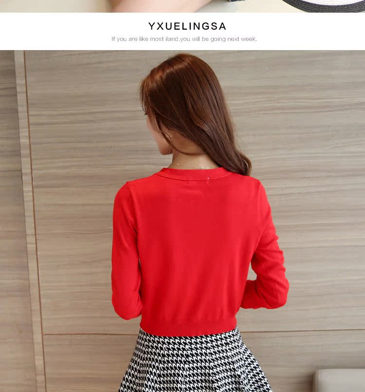 Áo len mới mùa xuân 2019 của phụ nữ phiên bản Hàn Quốc của chiếc thắt lưng cao tự trồng là áo len ngắn đan ngắn tay áo len dài tay - Đan Cardigan đồ nữ đẹp