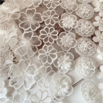 Minimalist white Eugen yarn lace handmade DIY Decorative Clothing Accessories Window Curtain Fabric Art Solid Flowers
