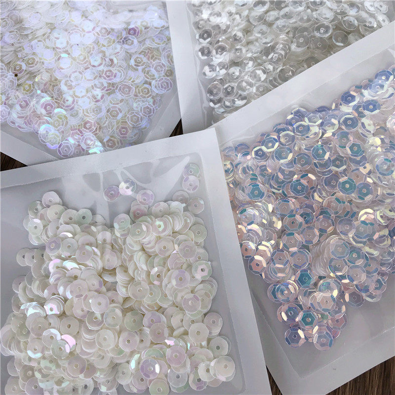 Hand sewn perforated sequins wedding dress decorative clothing accessories costume fish scales beaded material 6mm