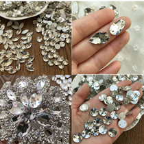 DIY hand seam drill material bag double hole flat glass drill clothes hat bag decoration accessories loose drill accessories