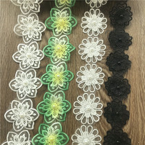 Computer embroidered organza double lace DIY handmade clothing lace accessories clothes hat accessories curtain fabric embellishment
