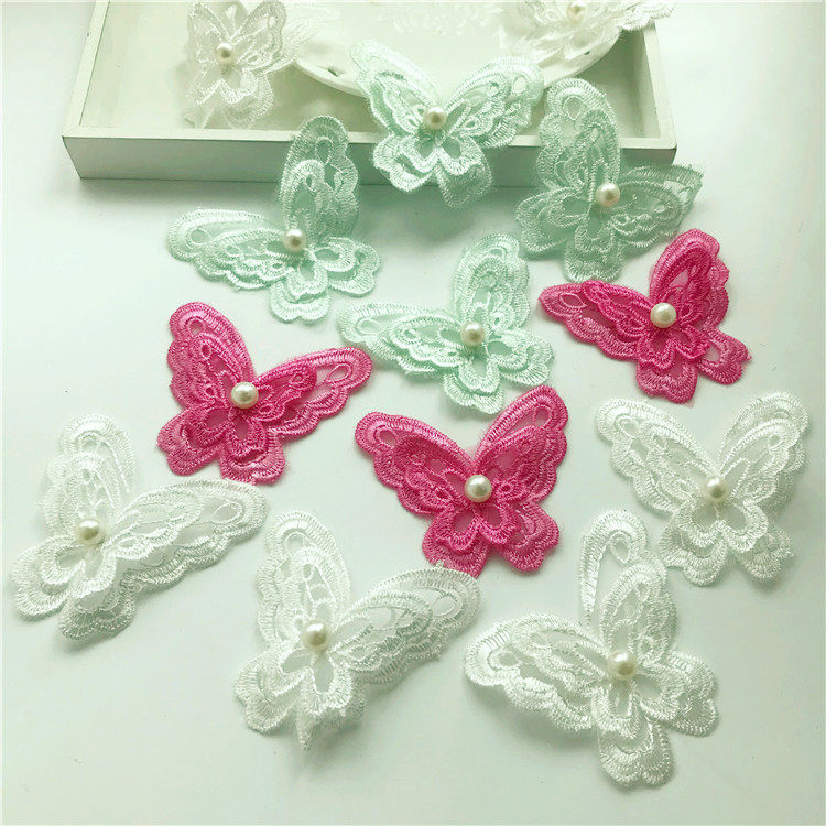 Handmade DIY Eu Root Yarn Embroidery Butterfly Buds Lace Lace Lace Lace Clothing Accessories Skirt Clots Decorative Accessories