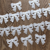 DIY handmade sewing clothing accessories water soluble milk silk lace white lace bow flower dress hat accessories