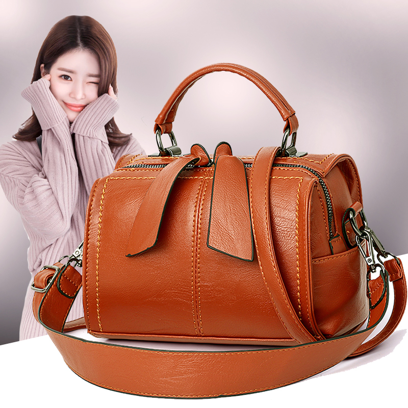 Women's Bag 2026 New Fashion Handbag Soft Leather Boston Pillow Bag Simple Versatile Single Shoulder Small Crossbody Bag Women's Bag 2026 New Fashion Handbag Soft Leather Boston Pillow Bag Simple Versatile Single Shoulder Small Crossbody Bag