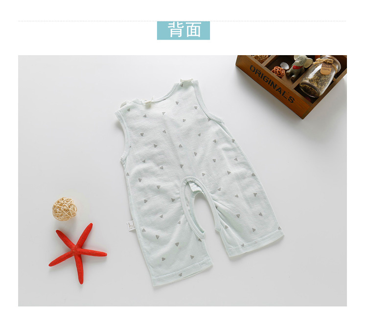 Đẹp trai hươu mùa hè quần áo sơ sinh cotton không tay mở quần short bé quần áo trẻ em jumpsuit với bib mùa hè ăn mặc