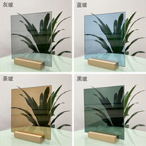 European gray glass gold tea glass blue glass black glass color tempered art glass partition screen bathroom door and window customization