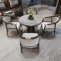 New Chinese Zen Dining Room Dining Chair Hotel Lobby reception chair Modern minimalist solid wood talks table and chairs combination