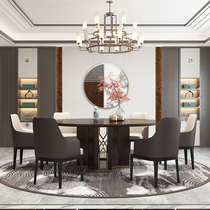 New Chinese Light Lavish Dining Room Dining Room Dining Room Dining Room Furniture Villa Dining Room Round Dining Table Customizable