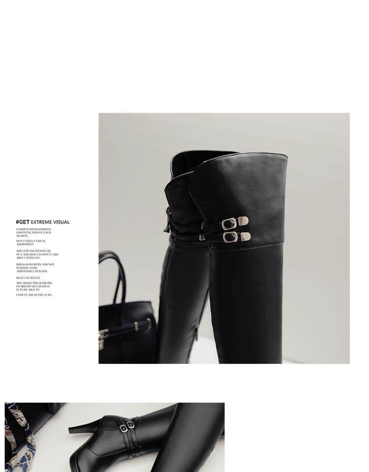 Сапоги 2023秋冬新款高跟骑士靴甜美粗跟过膝靴防水台高筒靴女超长筒靴子 Hung on the Yun