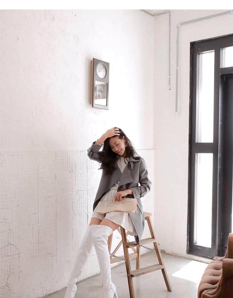 Сапоги 2023秋冬新款高跟骑士靴甜美粗跟过膝靴防水台高筒靴女超长筒靴子 Hung on the Yun