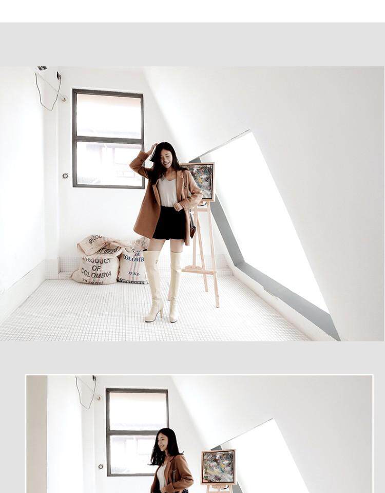 Сапоги 2023秋冬新款高跟骑士靴甜美粗跟过膝靴防水台高筒靴女超长筒靴子 Hung on the Yun