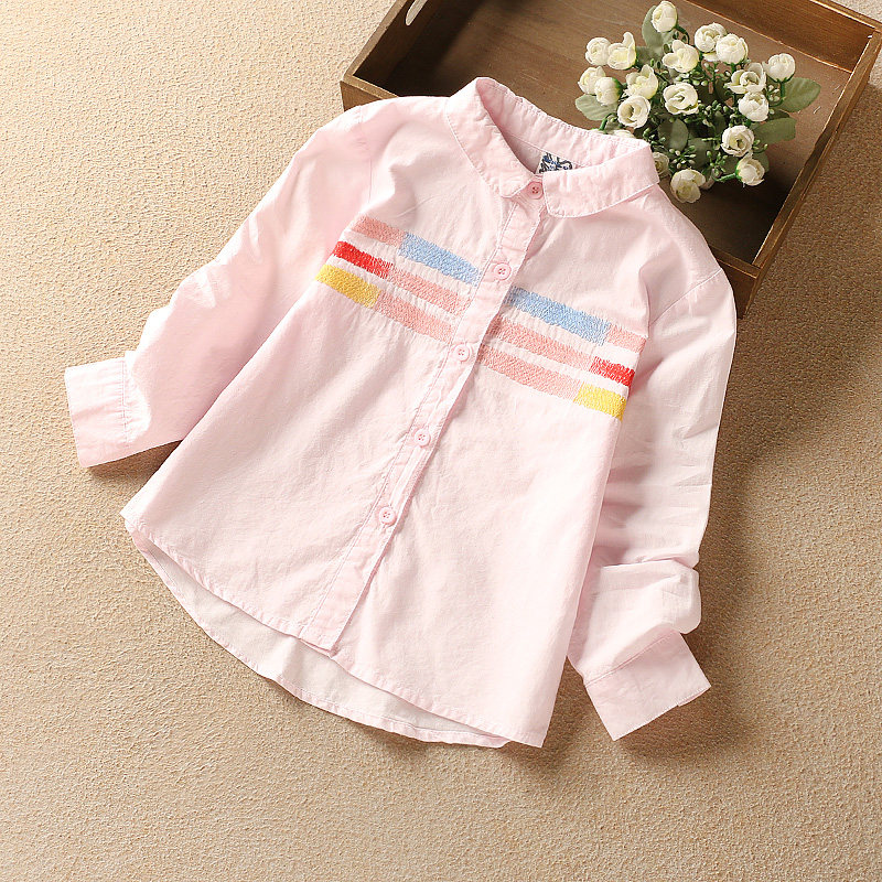 Baby Lining Children Women Boomer Long Sleeve Jacket Thin Pure Cotton Polo Princess Han Version Autumn Little Girl Shirt