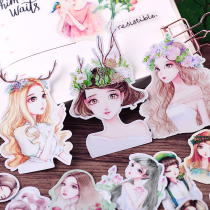 Hand Ledger Sticker Waterproof Little Fresh Suit Handbill Decorative tool Self-adhesive Girl Hearts Translucent figure material