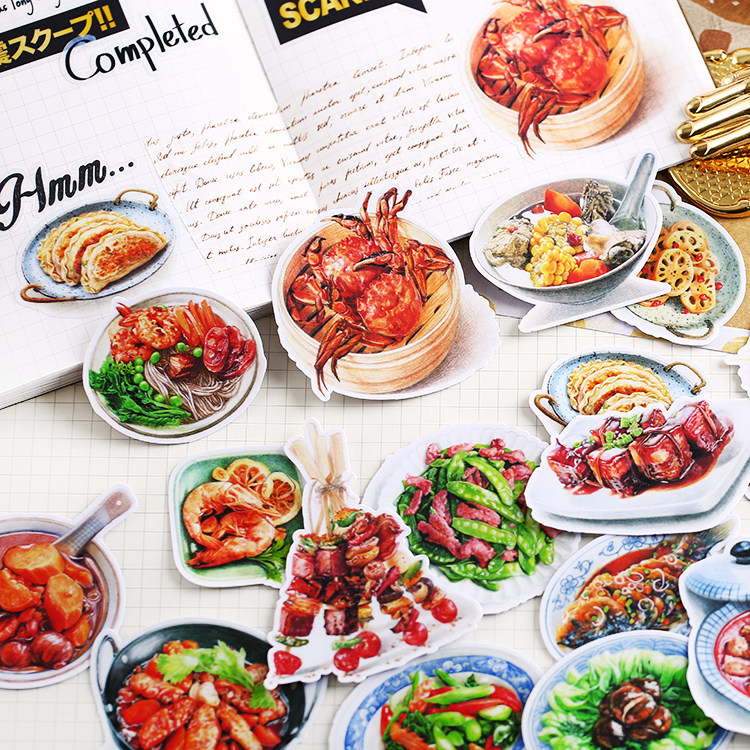 Hand account stickers Mobile phone DIY photo album decoration Hand account sticks around the food recipe material Daily food 5