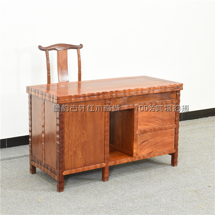 Myanmar rosewood desk big fruit red sandalwood computer desk mahogany desk solid wood computer desk 1 3 meters