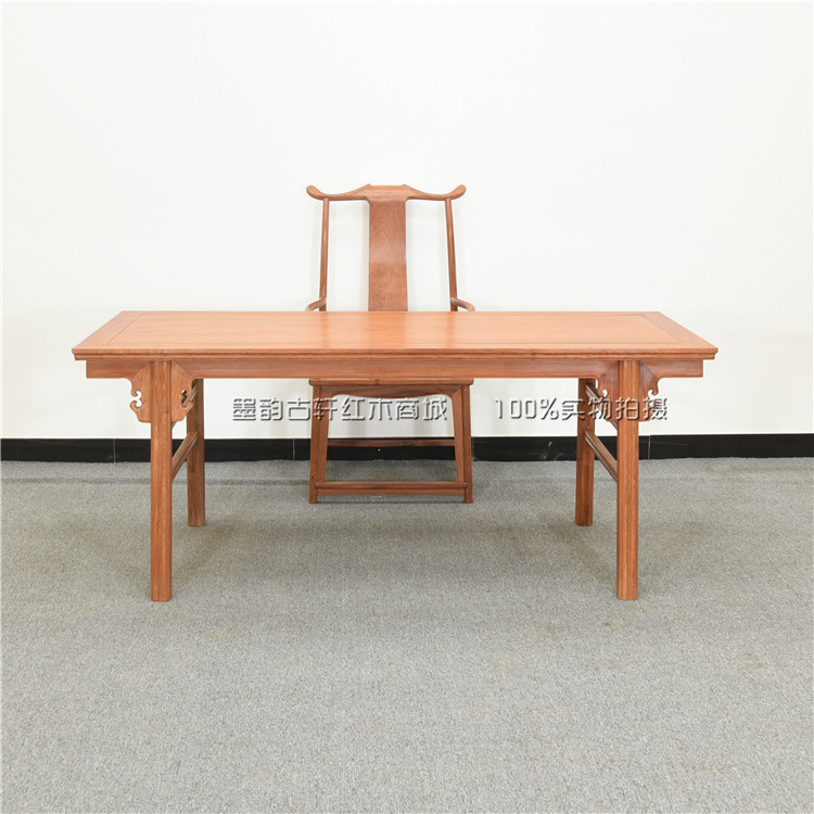 Mahogany Furniture Burmese Rosewood Desk Chinese Calligraphy Table Painting and Calligraphy Table Solid Wood Painting Case Antique Simple Writing Desk