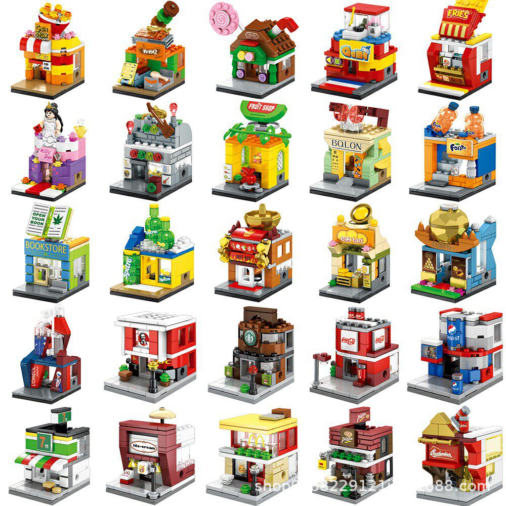 Senbao Children's City Mini Street View Building House Compatible Lego Building Blocks Puzzle Assembly Cross-border Toy Model