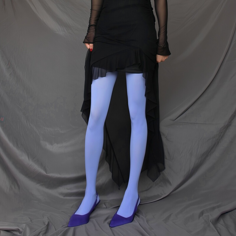 Fresh Blue Plus-Size Pantyhose, Light Blue, Sky Blue, Tranquil Blue, Spring and Autumn Thin Stockings, Base Layer Socks, High Elasticity
