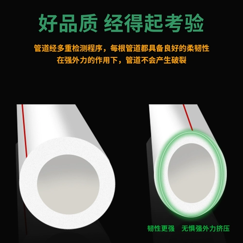 翰浴轩 PPR горячая и холодная вода Труба серо -зеленая горячая труба расплавлена ​​4 очка 6 минут, один дюйм водопроводной водопроводной трубы с водопроводной водой