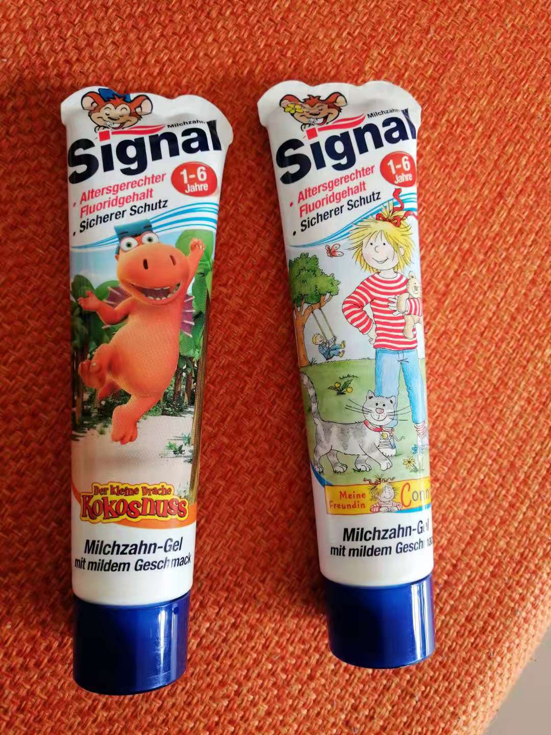 German import signal finish child toothpaste 1-3-6 years old swallowed with fluorine-proof tooth addition calcium