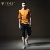 立 立 PINLI 立 立 新品 男 修身 圆领 Áo thun tay ngắn thủy triều B182411331 - Áo phông dài Áo phông dài