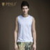 PINLI sản phẩm mùa hè người đàn ông mới của slim body sleeves màu rắn bông không tay mồ hôi vest S172414079 Lót