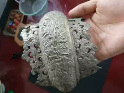 Qing Dynasty Qing Dynasty Silver Shuanglong Old Silver Double Dragon Playing Beads