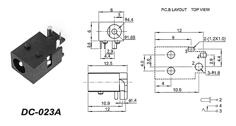 DC023A Power Power Seat DVD EVD 4017 Socket