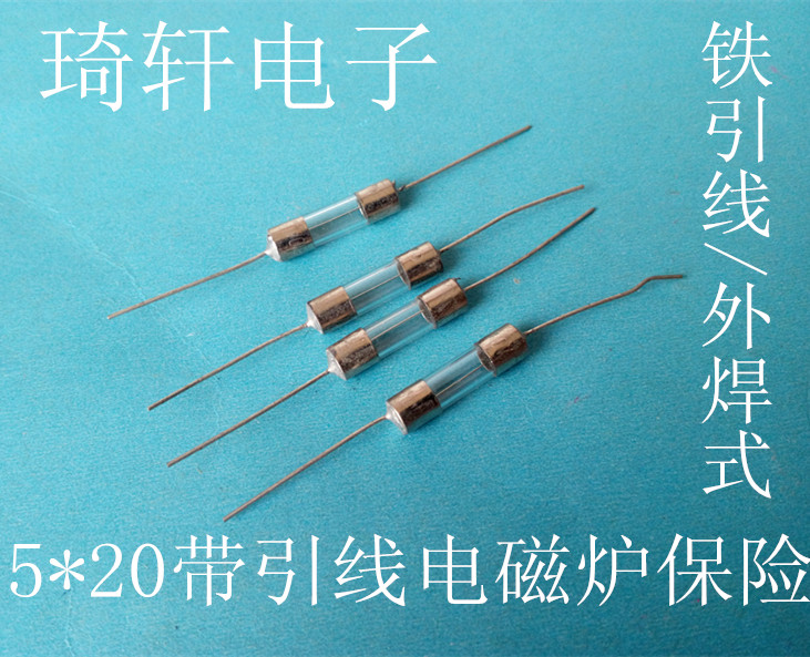 Electromagnetic furnace insurance tube with leads 5*20 250v 10A 12A 15A