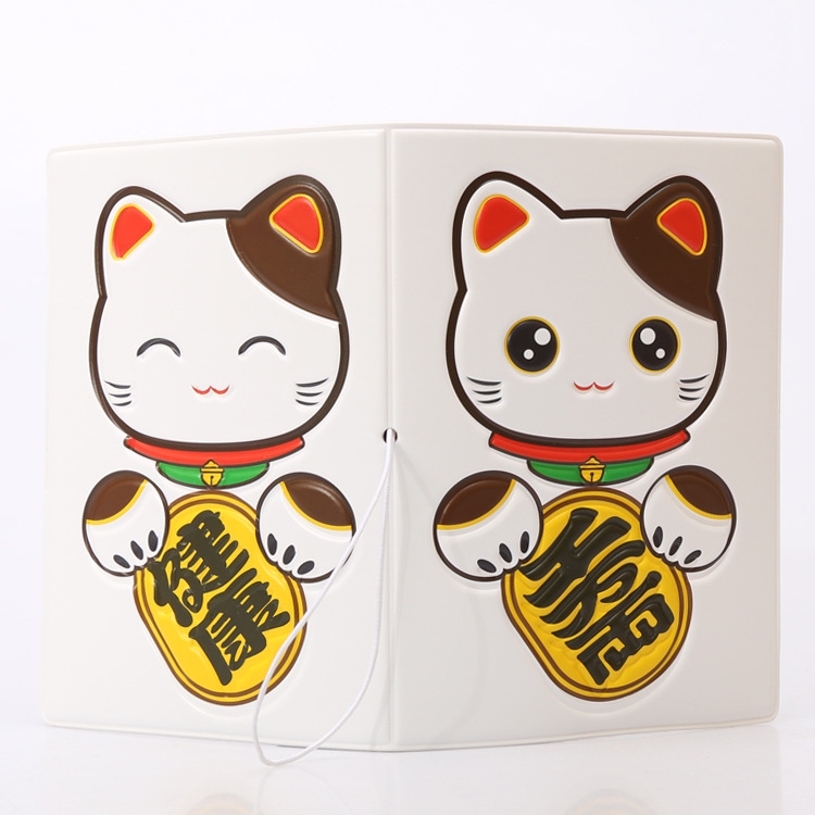 Lucky Cat Hộ chiếu Bộ phim hoạt hình Du lịch Tài liệu Thẻ Đặt Hộ chiếu Không thấm nước Đa năng Túi hộ chiếu ví đựng giấy tờ cá nhân