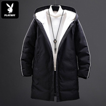  Playboy cotton coat jacket mens autumn and winter Korean version of the trend brand thickened tooling coat mid-length cotton clothing winter clothing