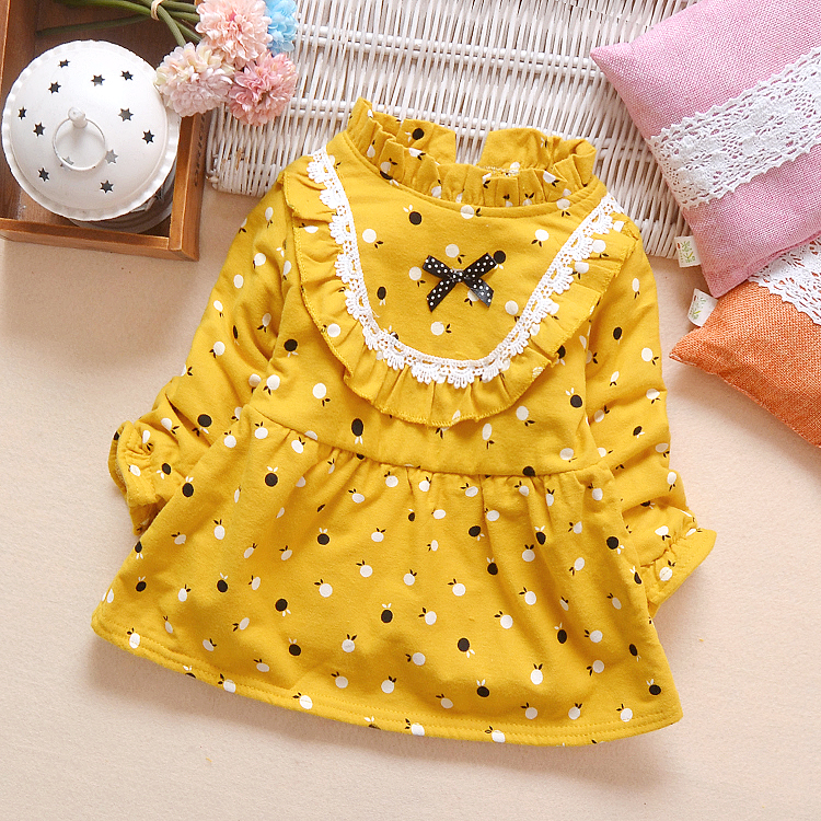 Bé gái mùa đông cộng với váy nhung dày bé gái 1-2-3 tuổi trẻ em cotton công chúa váy bé váy cho bé gái