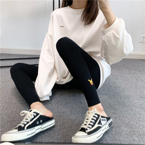 2022 spring and summer break outside wearing fine thread cartoon PI kachu embroidery student minus the age to wear 90% beats bottom pants woman