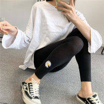 2022 Summer New Products Ice Wire Fine Thread Small Daisy Elastic Grey Sun Protection Outside Wearing 80% 90% Bottom Pants Woman
