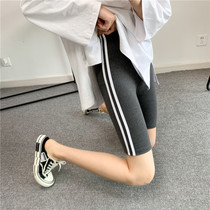 50% pants woman tight outside wearing high waist beating bottom sports shorts summer and American Ins elastic tight fit riding pants tide
