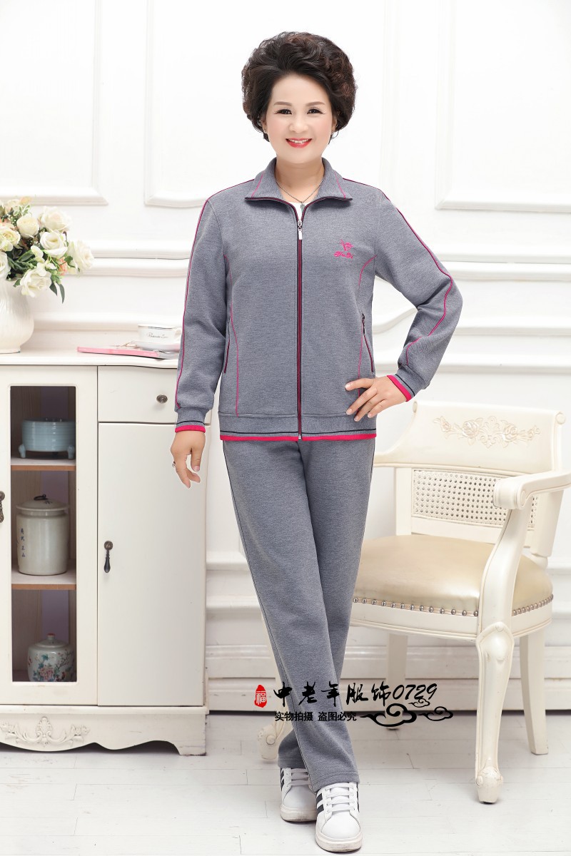 Mùa xuân và mùa thu mới của phụ nữ trung niên áo khoác thể thao giản dị áo khoác cỡ lớn cho mẹ tập thể dục buổi sáng áo vest nữ trung niên