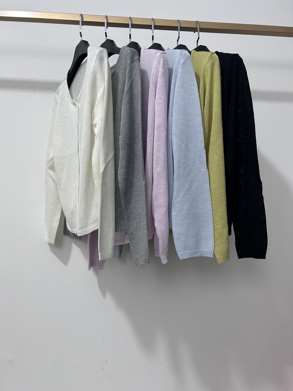 Row and Jane's Elegant Style | Linen and Paper-Like Relaxed and Simple Long-Sleeved Knitted Cardigan, a Must-Have Item~