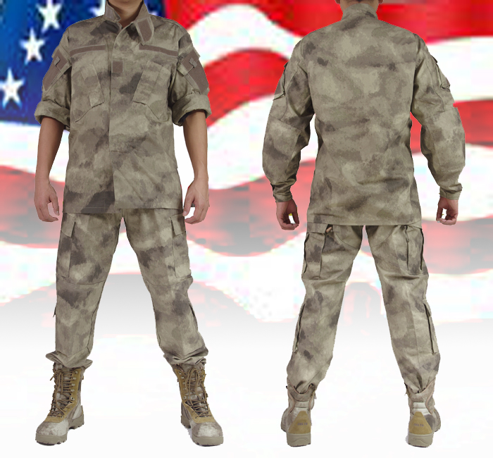 A-TACS Desert Ruins Camouflage Costume American Male Camouflage Suit CS Outdoor Field Camouflage Camouflage Suit