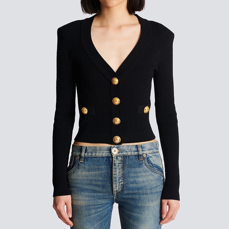 Effie Balmain 2025 Spring and Autumn New Women's Fashion Classic Versatile Top Jacket Knitted Sweater Cardigan