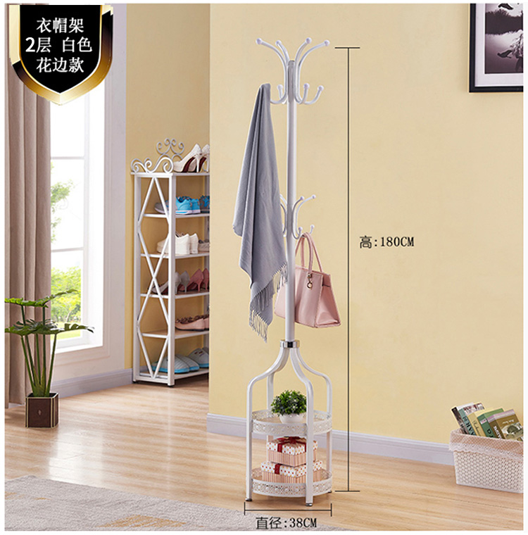 Móc áo sàn phòng ngủ màu đỏ phòng tiết kiệm không gian sáng tạo móc áo đơn giản hiện đại đơn giản giá áo châu Âu - Kệ kệ sách 5 tầng